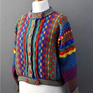 Vibrant Multicolor Women's Cardigan Sweater